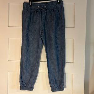 Women’s, GAP, blue chambray ankle length pants.